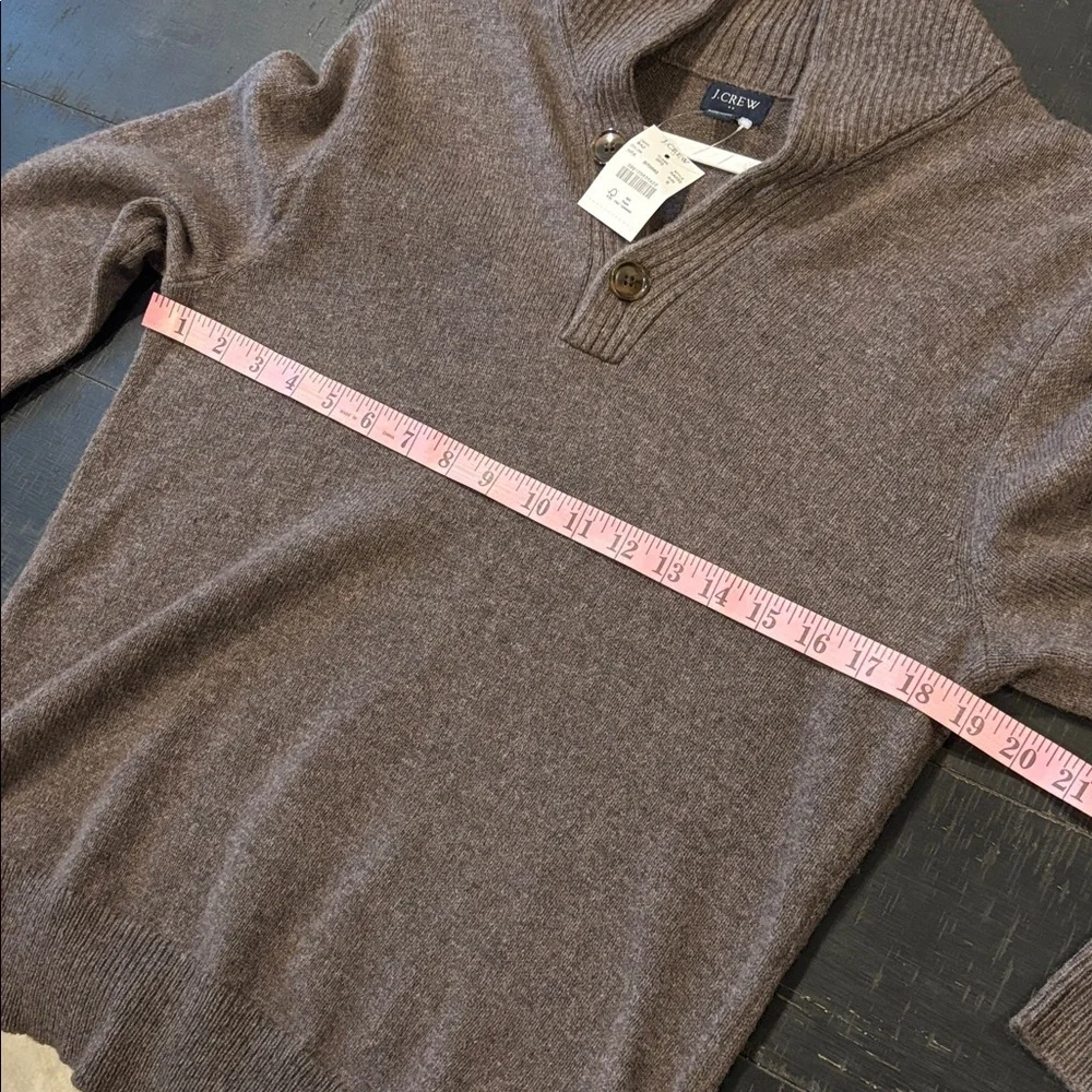 NWT J. Crew Shawl Cool Lambswool Blend Men's Brown Turtleneck Sweater Small